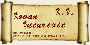 Kovan Vučurević vizit kartica